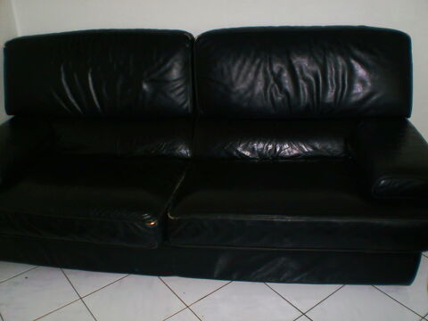 CANAPE CUIR NOIR 3 PLACES 250 Magny-en-Vexin (95)