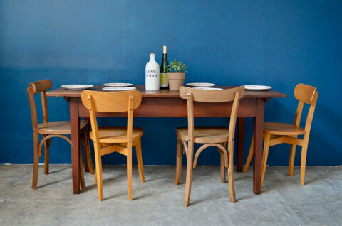 Table de ferme ancienne vintage en bois bohme bistrot 640 Wintzenheim (68)