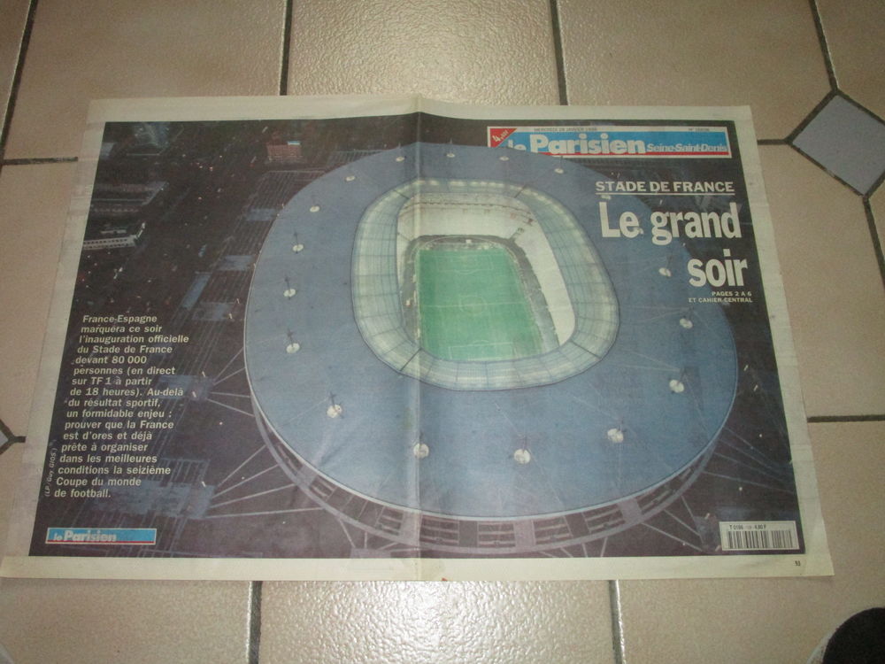 VIEUX PARISIEN STADE DE FRANCE INAUGURATION 28 JANVIER 1998 