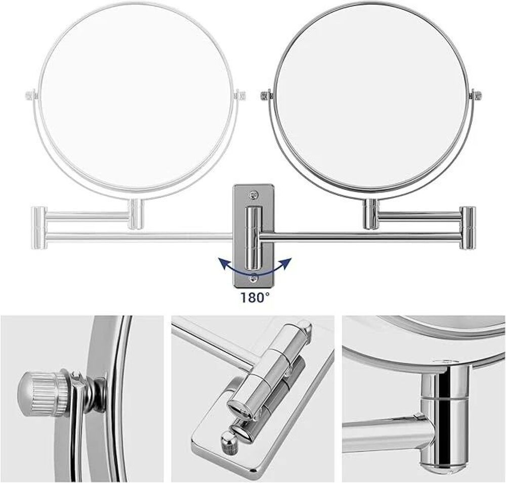 Miroir Mural Double Face - grossissement 5 Fois Dcoration