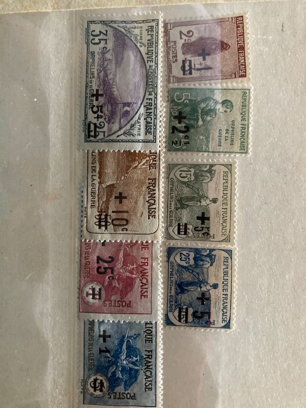 S&eacute;rie timbres orphelins de guerre 1917 du 141a 155 neufs ** 