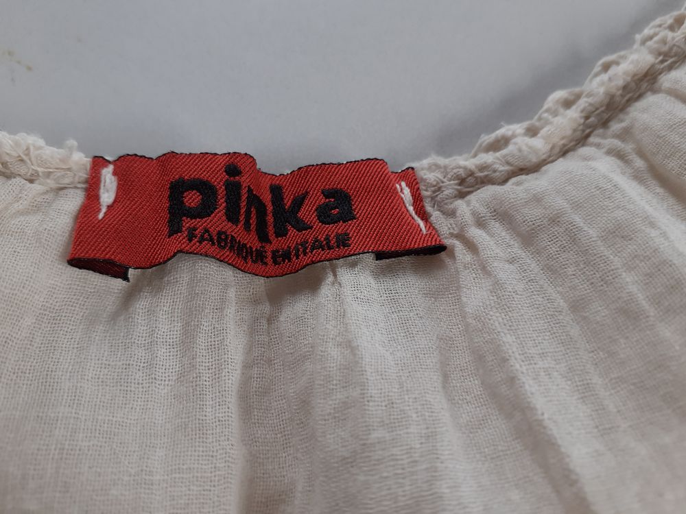 TUNIQUE courte doubl&eacute;e &eacute;crue "PINKA Italie Vêtements