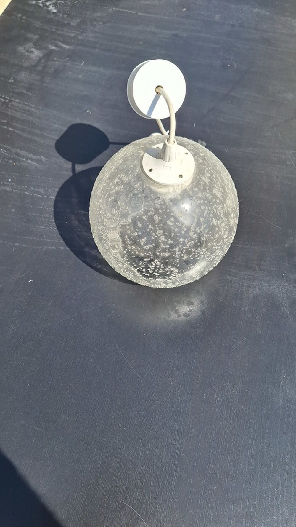 Suspension luminaire verre textur&eacute; Décoration