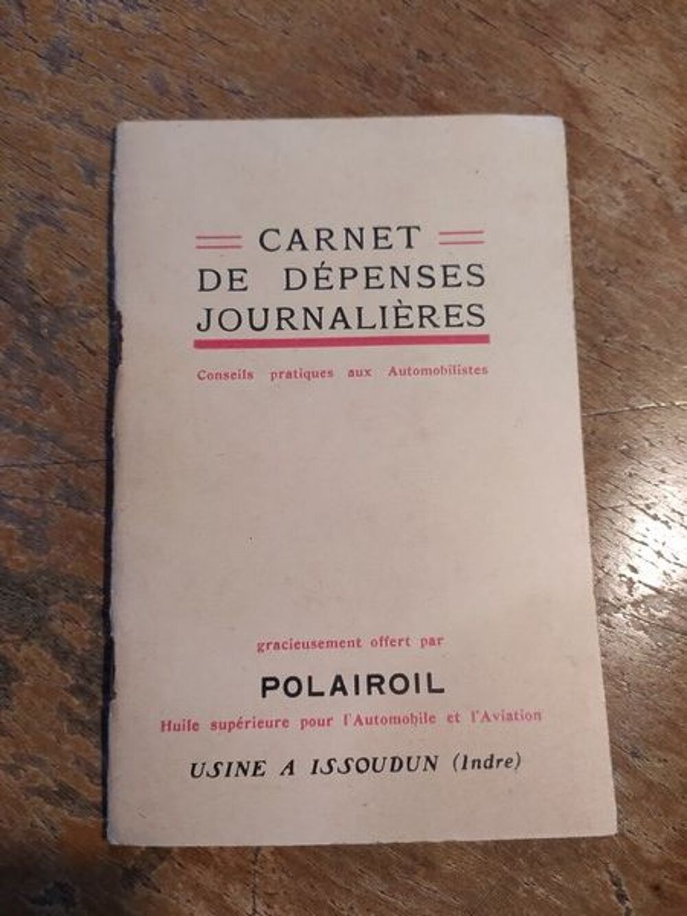 Ancien Carnet Publicitaire Huiles Polairoil 