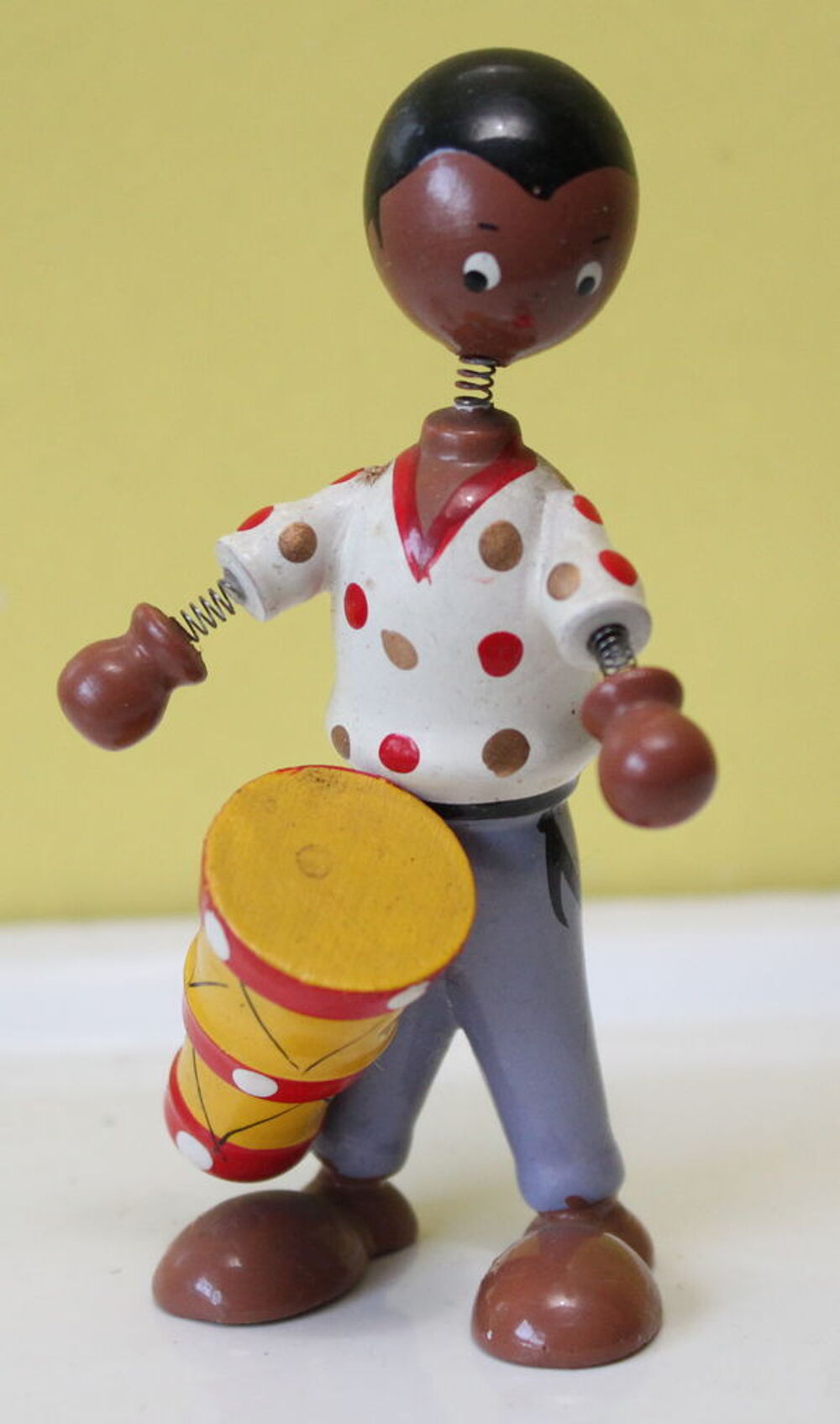 Figurine bois Bobble Head GOULA Spain Joueur de TamTam 