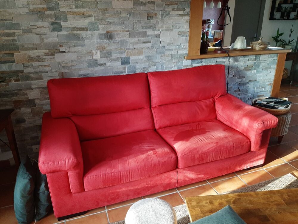 Canap&eacute; Rouge Confortable 3 Places Meubles