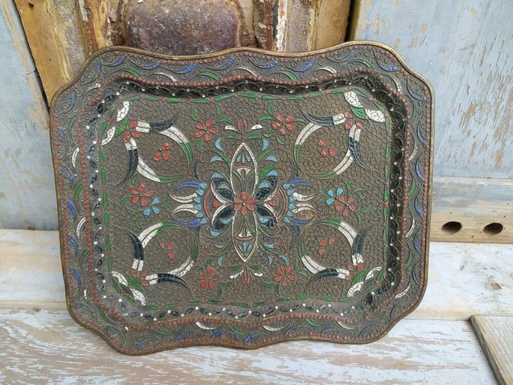 Ancien Plateau &Eacute;mail Cloisonn&eacute; Russe Russian Enamel 