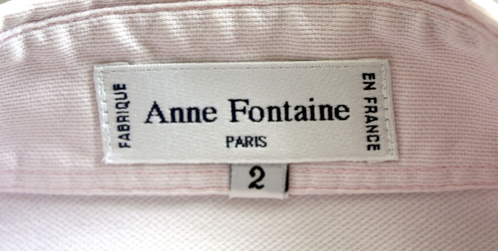 Chemisier piqu&eacute; de coton rose ANNE FONTAINE 
T.2 Vêtements