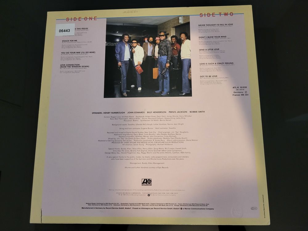 LP Spinners ? Can't Shake This Feelin' 1981 Near Mint CD et vinyles
