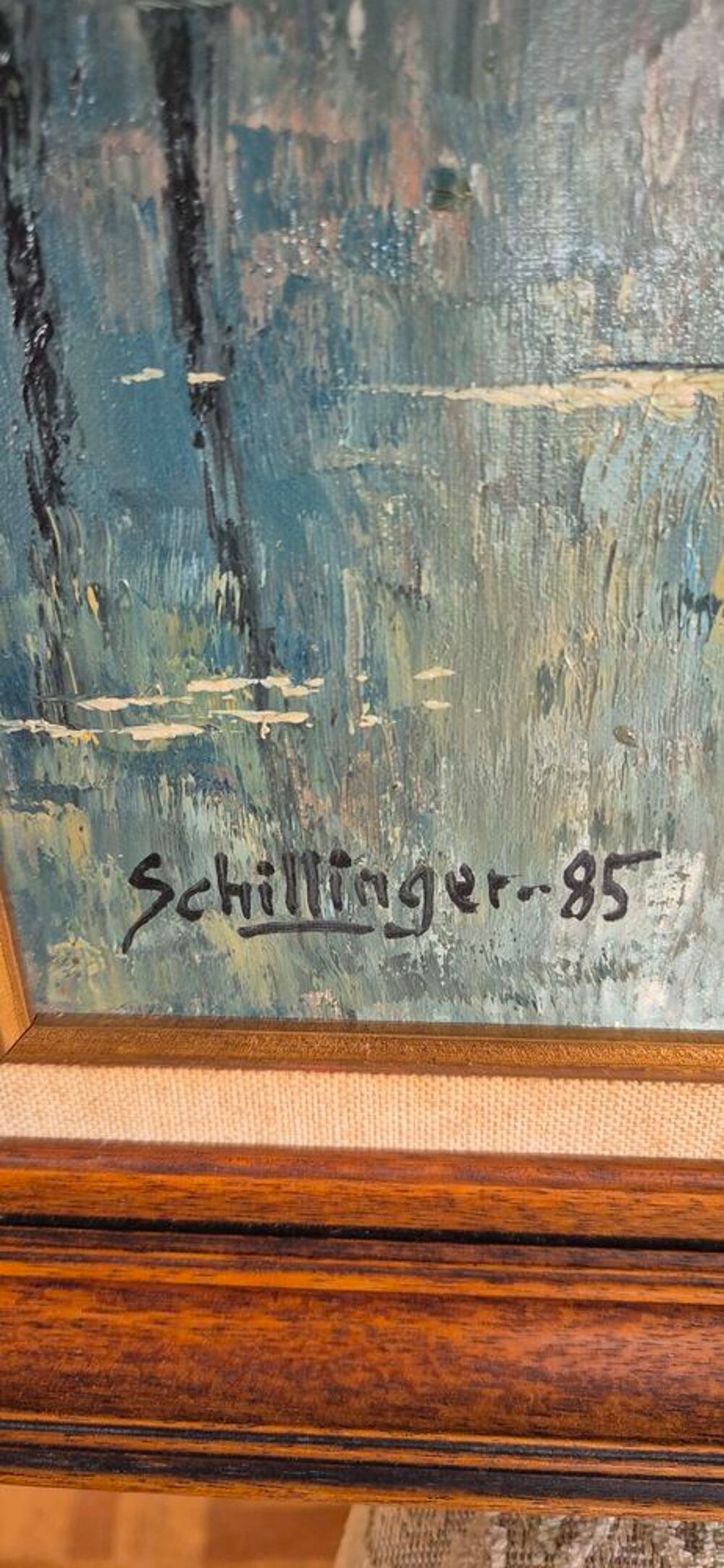 Tableau Schillinger _ paysage automnal bord de rivi&egrave;re Décoration