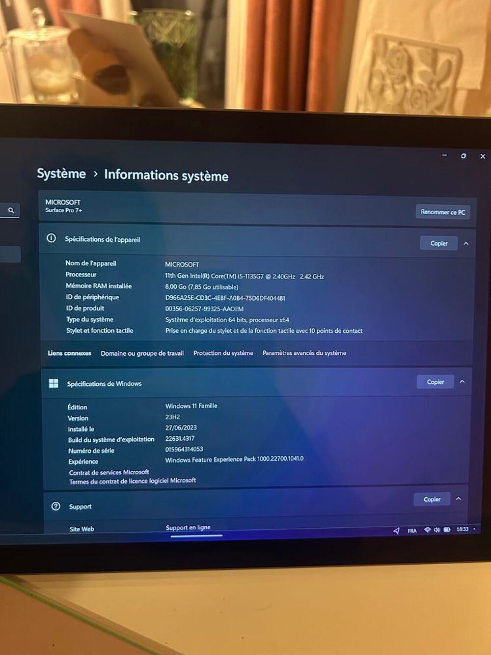 Tablette WINDOWS SURFACE PRO 7+ Téléphones et tablettes