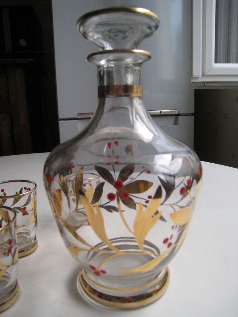 Carafe et 6 verres &agrave; porto vintage 1960 Cuisine