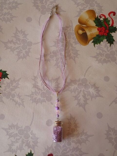 LOT Colliers Flacon Scorpion Yin Yang couleur femme mode fil 4 F�ves (57)