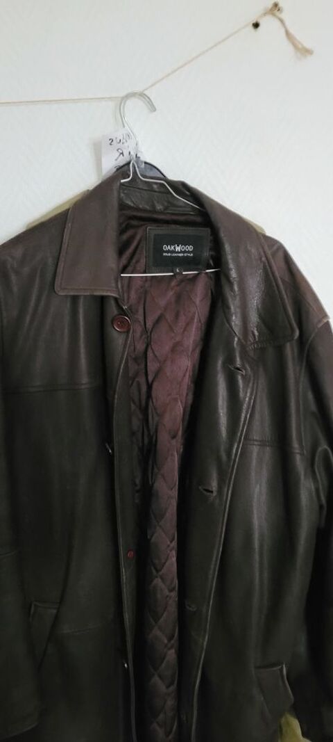 Manteau cuir marron  30 Le Coteau (42)
