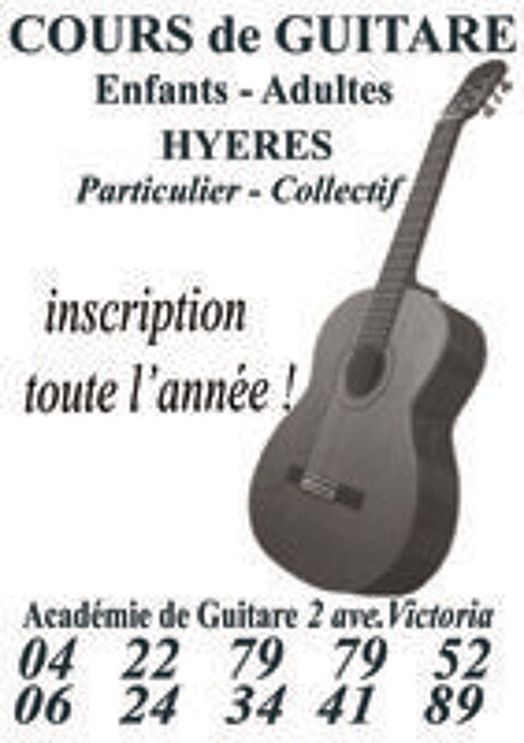   Cours de guitare sur Hyères, La Crau, La Farlède 