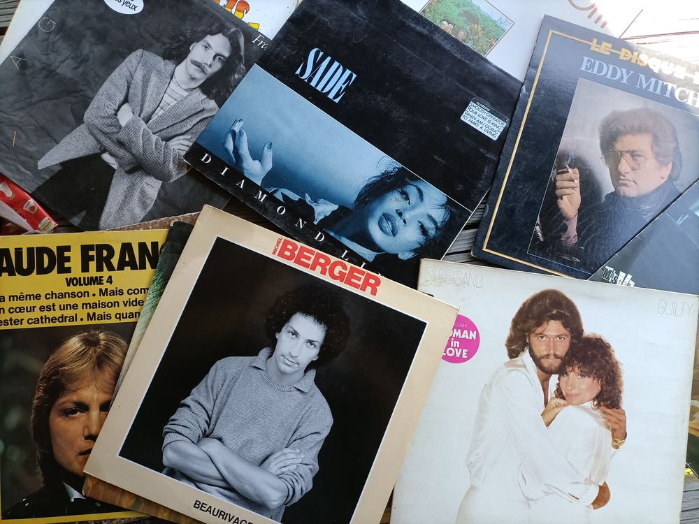 Lot de vinyles 33 tours vari&eacute;t&eacute; CD et vinyles