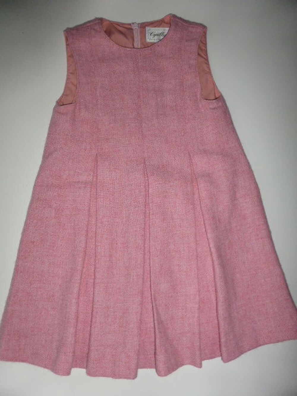 Cyrillus robe chasuble laine doubl&eacute;e rose 4 ans Vêtements enfants