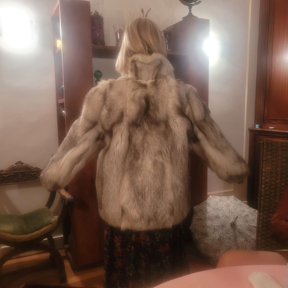 Manteau Astrakan Noir / Vison manteau / Renard blanc Vêtements