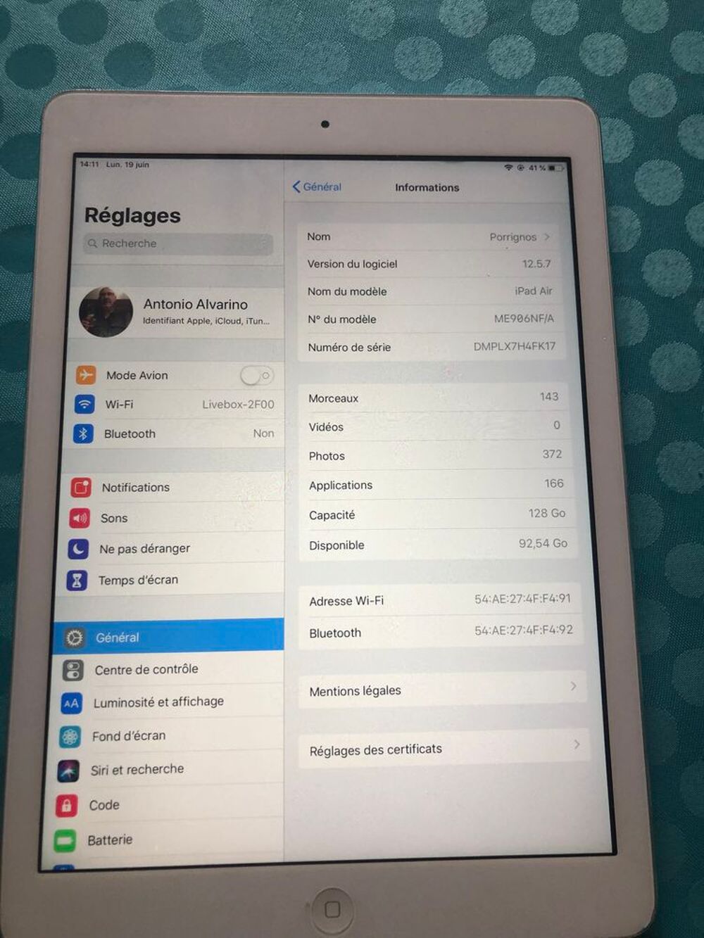 Tablette iPad Air Premi&egrave;re g&eacute;n&eacute;ration Matériel informatique