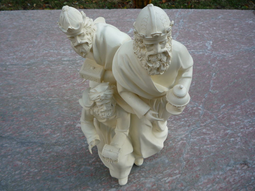 Rois mages en r&eacute;sine/cr&egrave;che Noel
Melchior,Gaspard,Balthazar Décoration