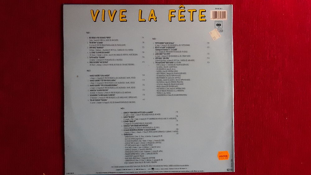 Disque vinyle 33 tour vive la f&ecirc;te CD et vinyles
