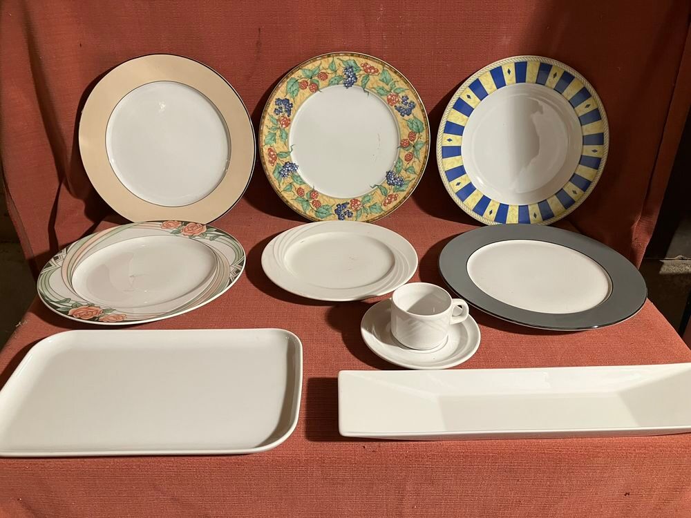 Lot important assiettes vari&eacute;es professionnelles Cuisine