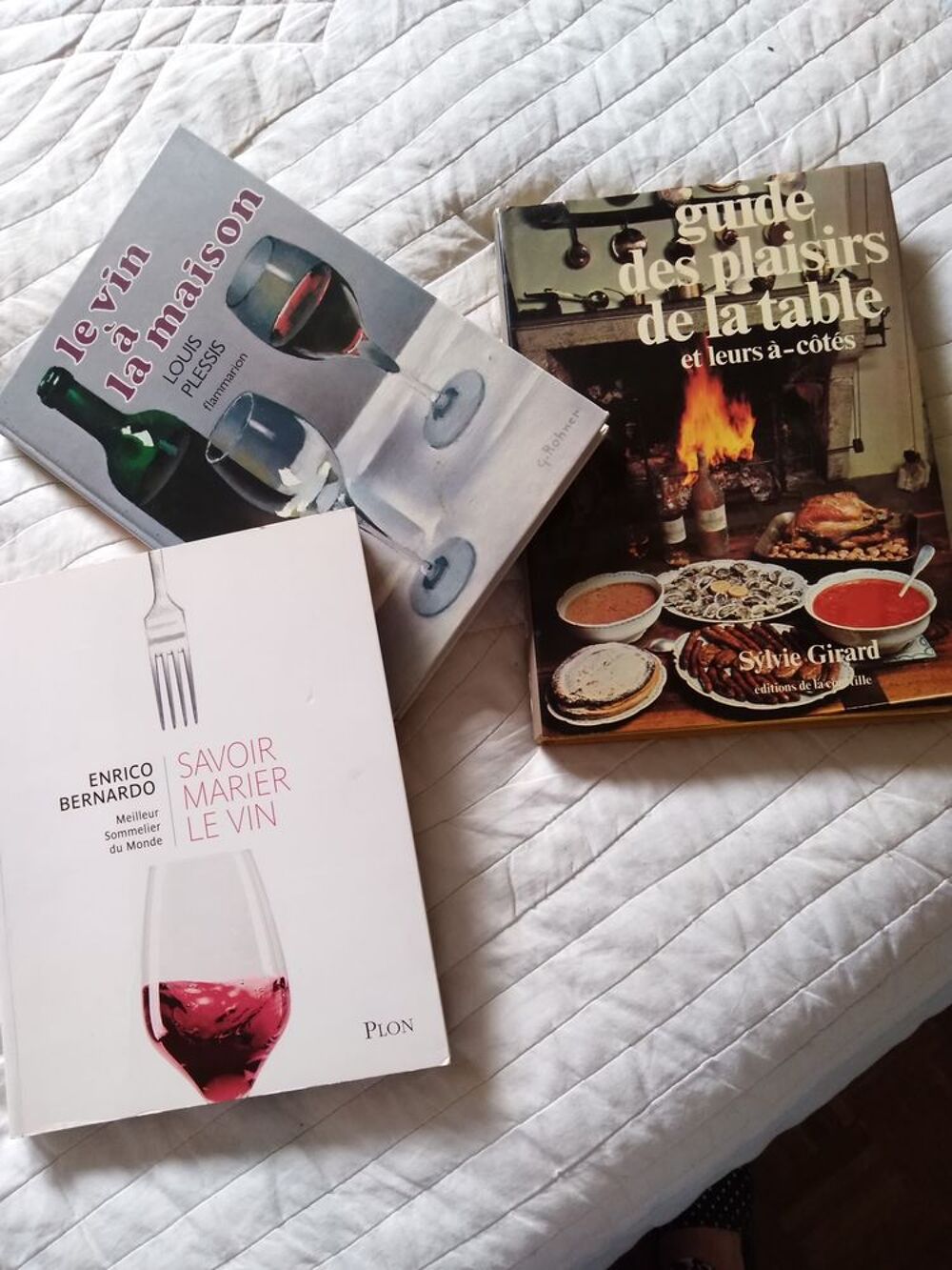 3 OUVRAGES SUR LA CUISINE SUR LA TABLE ET LES VINS 
Livres et BD