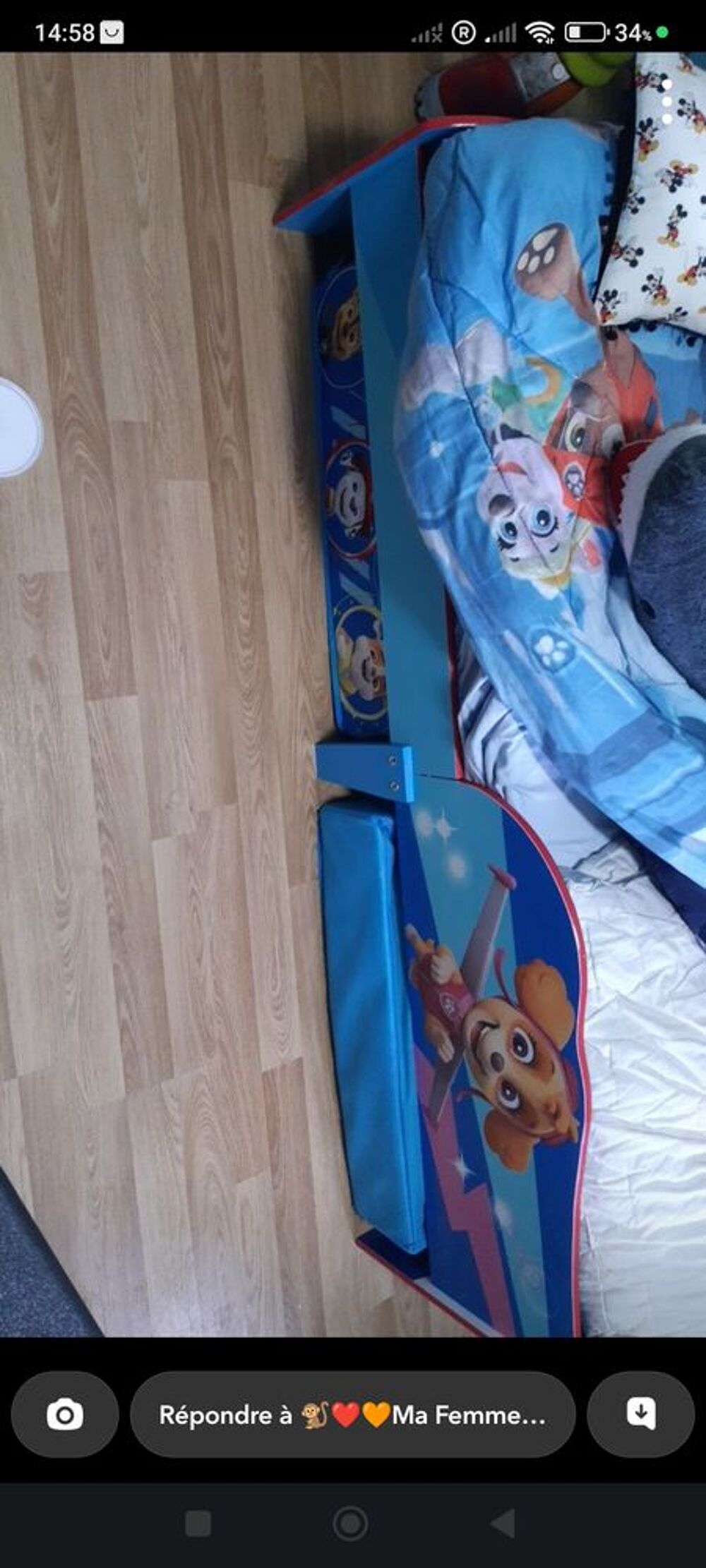 lit pat patrouille avec matelas et table de chevet Mobilier enfants