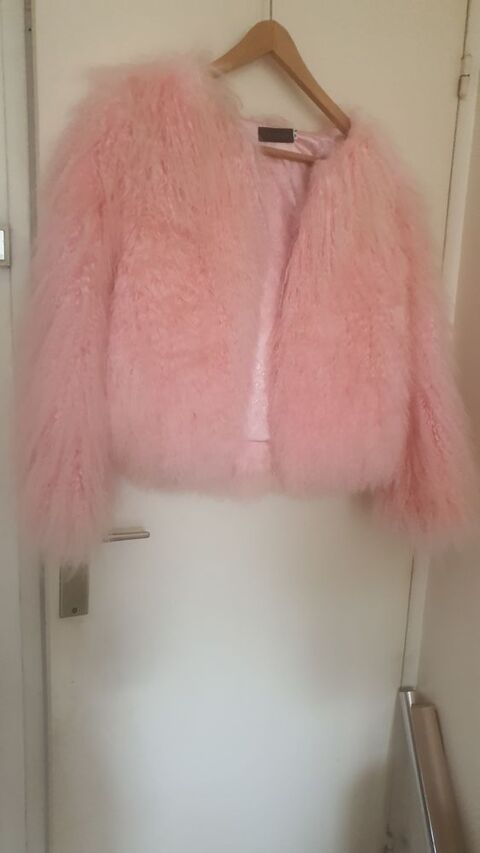 Belle veste en peau et fourrure rose 80 Toulon (83)
