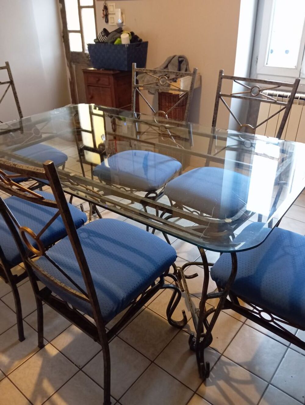 TABLE FER FORGE Gris argent&eacute; Meubles
