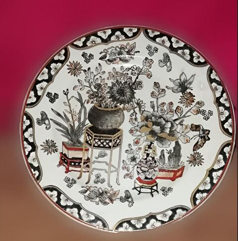 Assiette Asiatique en porcelaine dco 
Petit Motif minutieux 50 Ambrac (16)