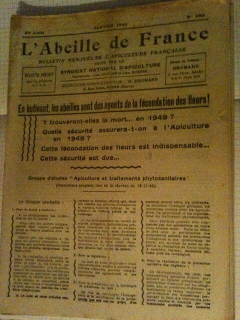 Revue L'Abeille de France mensuel vintage 1948 1949 20 Bosc-le-Hard (76)