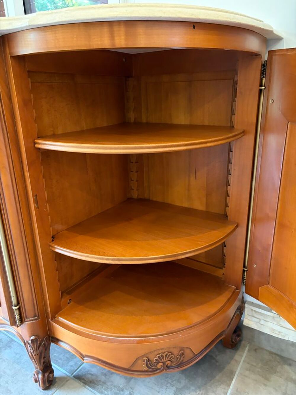 salle &agrave; manger d'&eacute;b&eacute;niste Louis XV ? Bois massif &amp; marbres Meubles