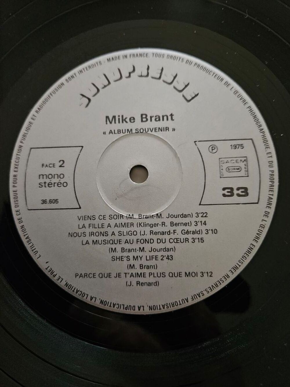 2 vinyles Mike Brant ? Album Souvenir 1975 CD et vinyles