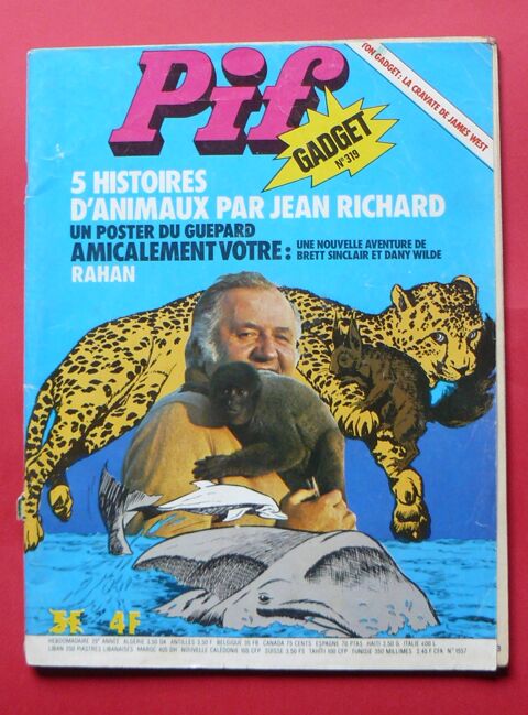 Revue Pif N�319 de 1975 -Editions Vaillant - gadget absent 8 Argenteuil (95)