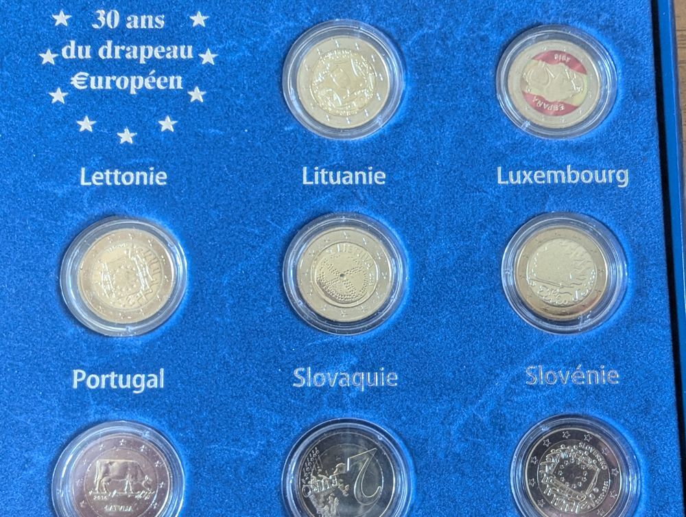 Coffret 30 em anniversaire drapeau europ&eacute;en pi&egrave;ces 2 euros 
