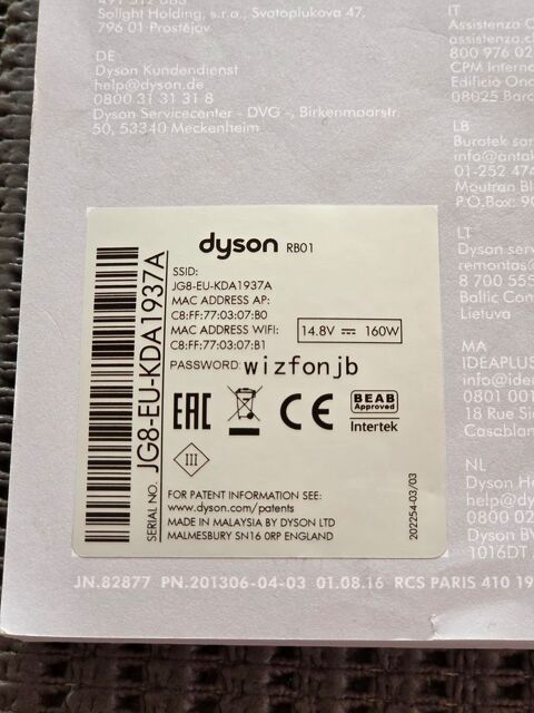 Aspirateur robot dyson 360 Eye. 150 Pomarez (40)