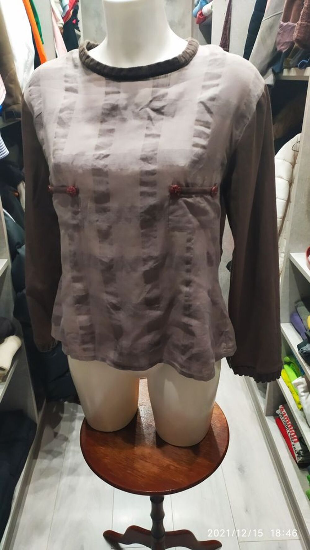 blouse marron Vtements