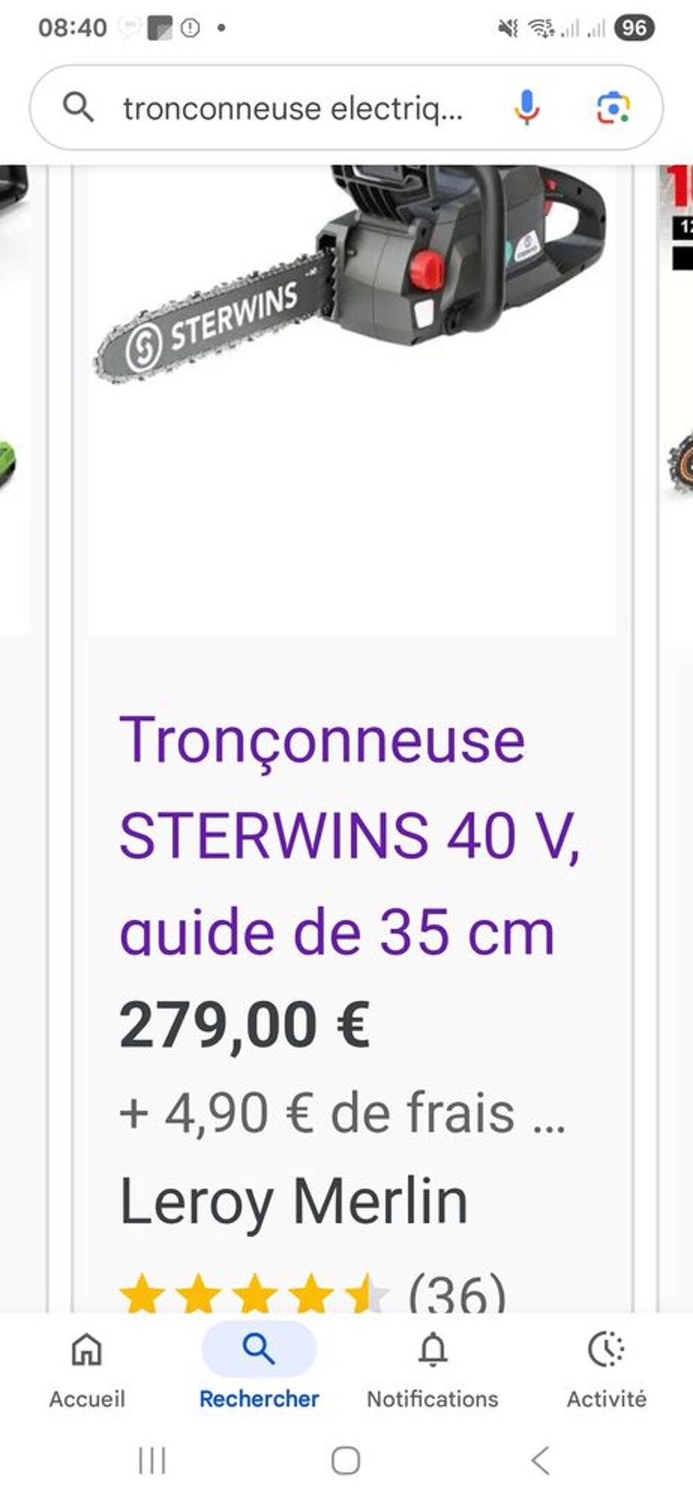 Tron&ccedil;onneuse sterwins neuve garantie sans fils 35 cm 5Ah Bricolage