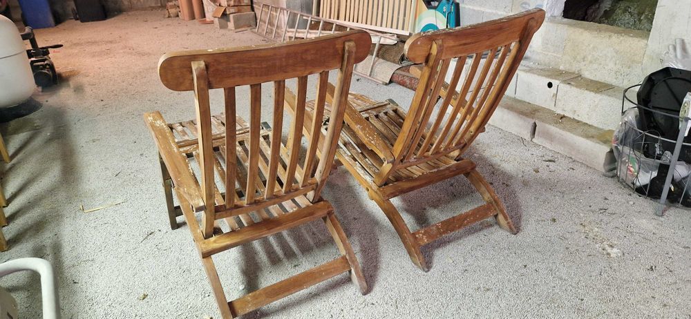 lot 2 transats bois exotique Jardin