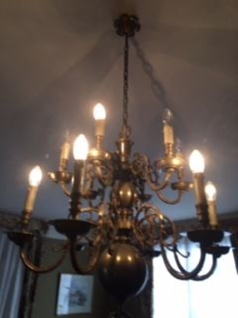 Lustre ANCIEN HOLLANDAIS en BRONZE dor� MASSIF 950 Sault-de-Navailles (64)