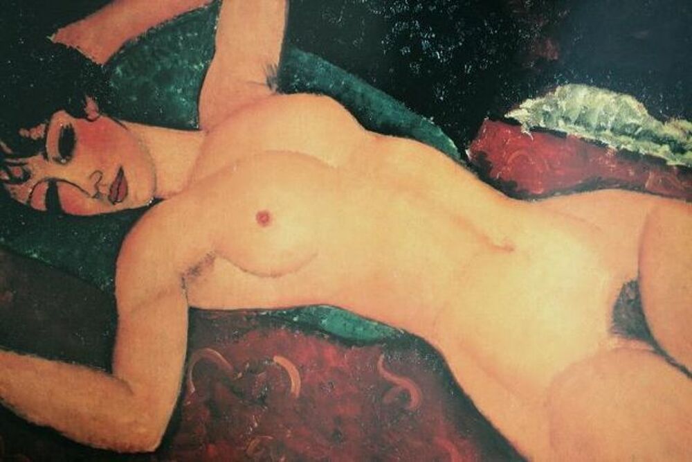 Tableau toile peinture MODIGLIANI NU Toile mont&eacute;e sur ch&acirc;ssi Décoration