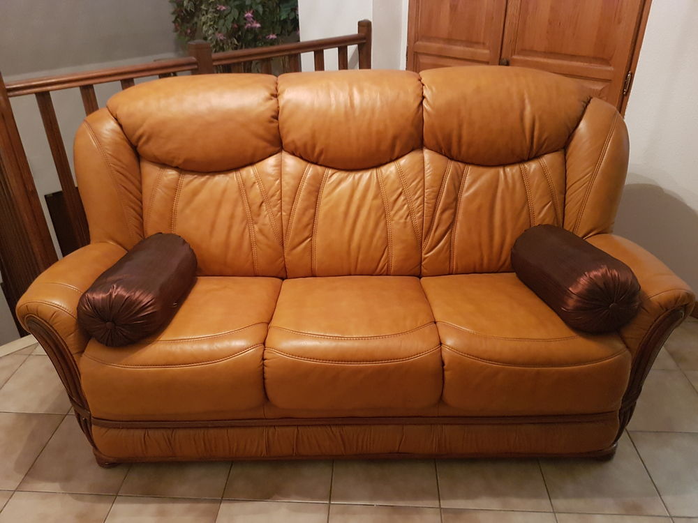Canape_Cuir_Aspect_Merisier Meubles