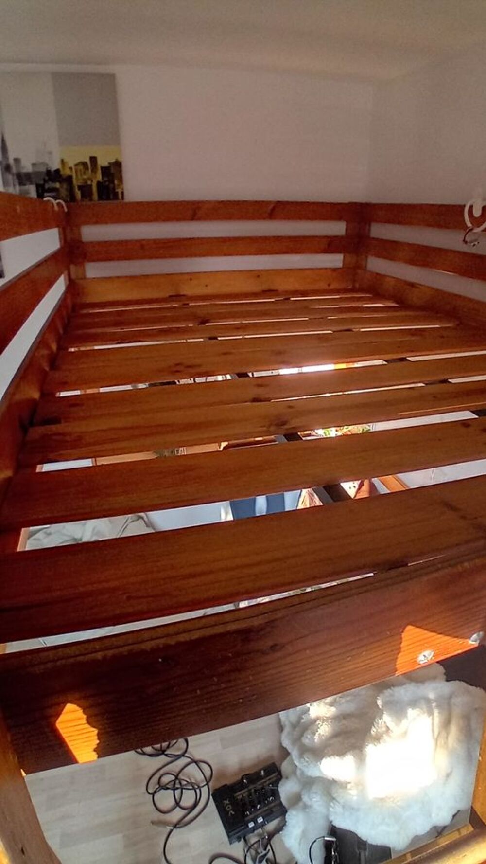 Lit Mezzanine Pin Massif 140cm x 190cm Meubles