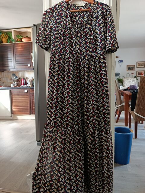 Robe longue fleurie manches courtes 20 Leucate (11)