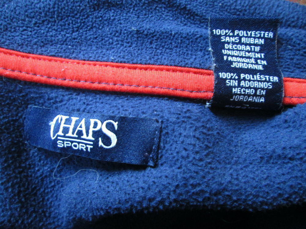 Sweat bleu marine demi-zipp&eacute; Chaps Vtements