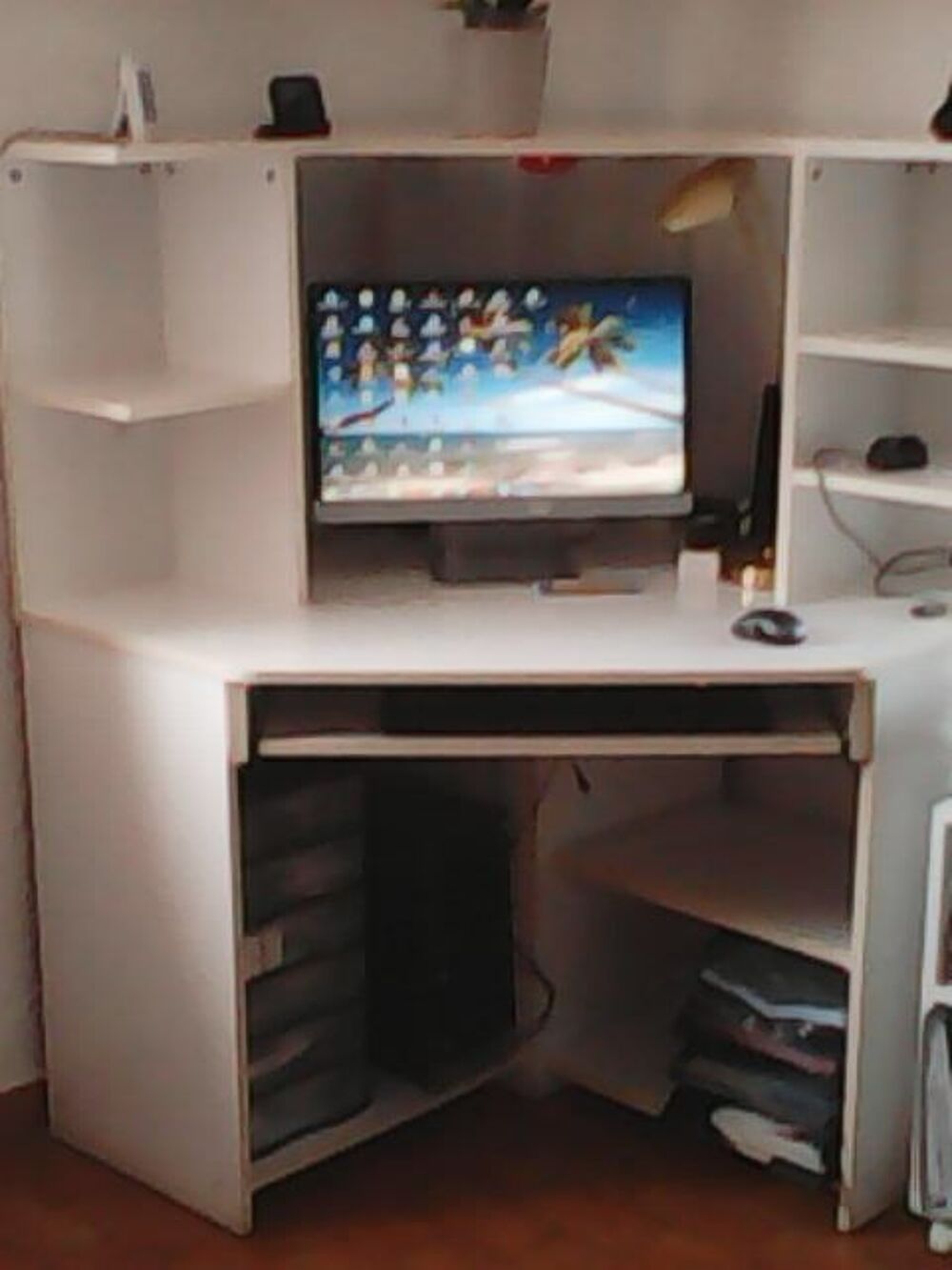 Bureau d'angle blanc Meubles