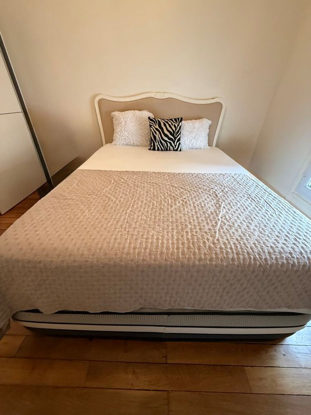 Lot 2 matelas 160x200- superpos&eacute;s/T&ecirc;te de lit bois 160cm Meubles