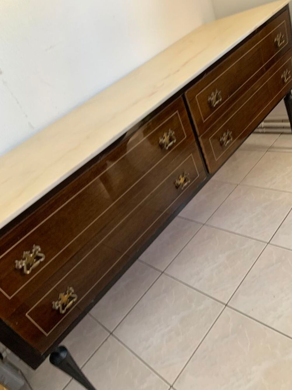 SOMPTUEUX ENFILADE/COMMODE/BAHUT BOIS : MARBRE &amp; BOIS NOBLE Meubles