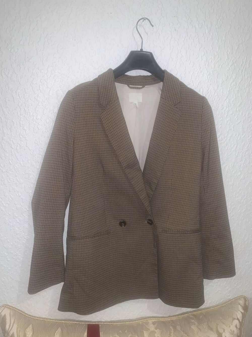 Blazer H&amp;M &agrave; carreaux Marron Occasion taille Taille S Tr&egrave;s bon &eacute;tat g&eacute;n&eacute;ral Vêtements